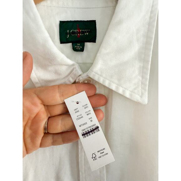 J.Crew | NWT Men's Linen-cotton blend twill workshirt in White | Sz M - Picture 7 of 11